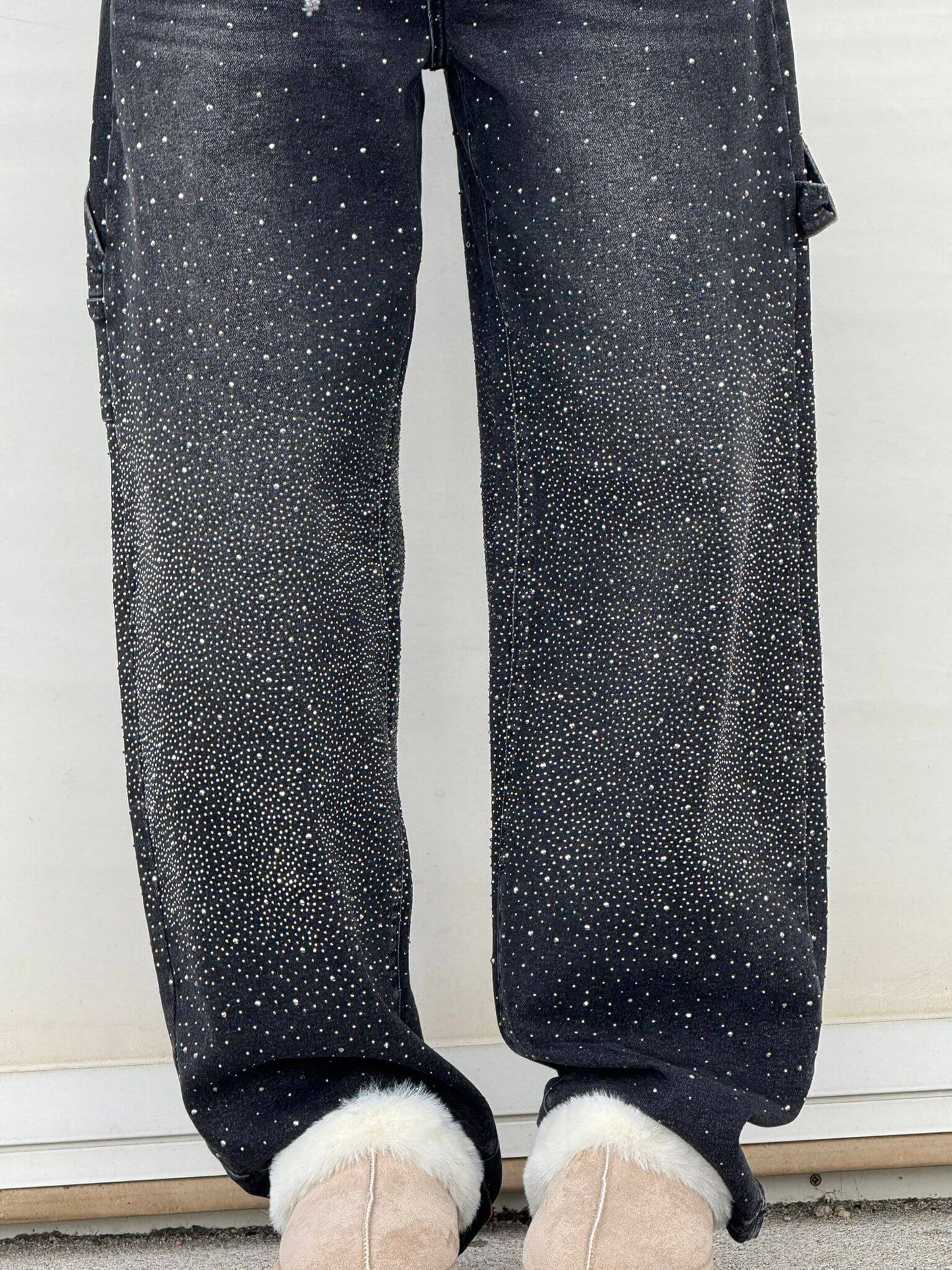 Calças de ganga elegantes com glamour
