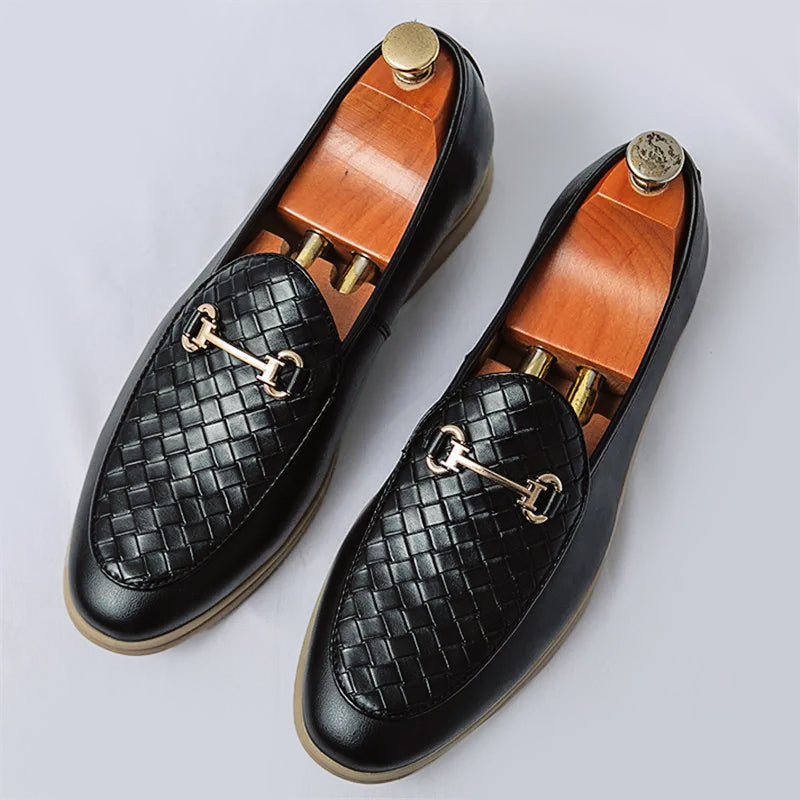 Mocassins de couro chique para homem