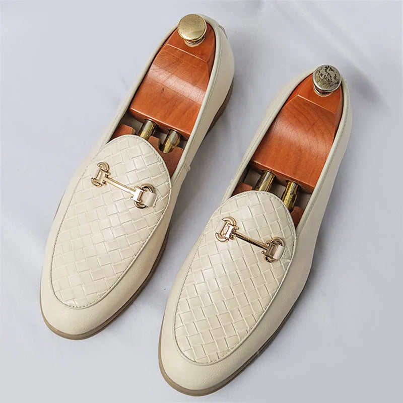 Mocassins de couro chique para homem