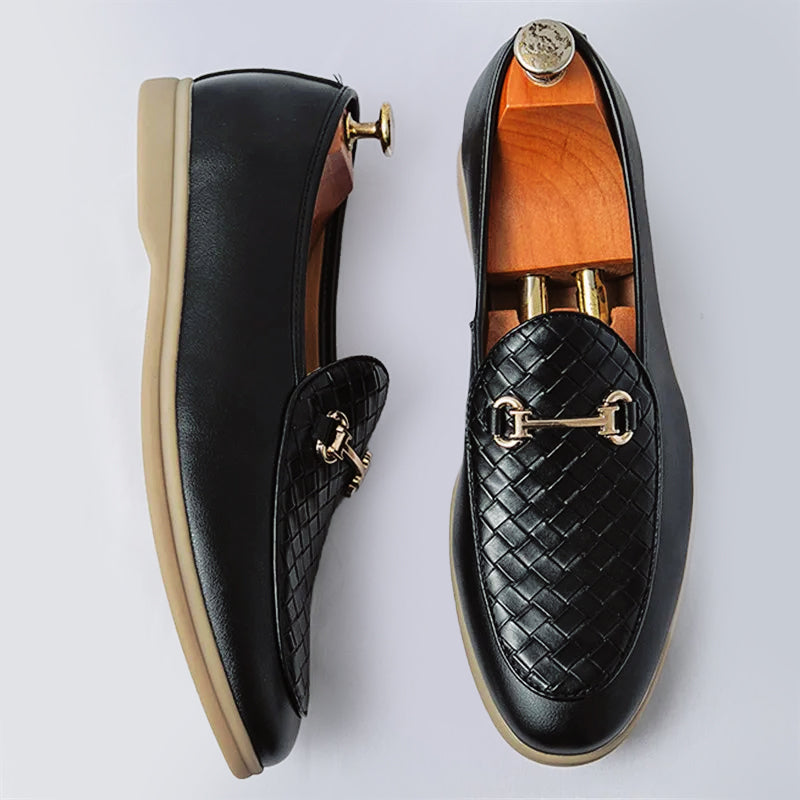 Mocassins de couro chique para homem