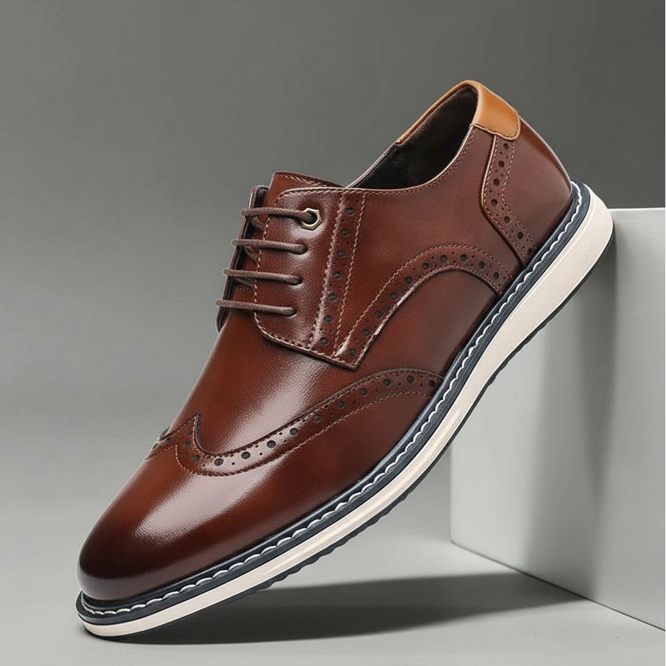 Elegante sapato Oxford em couro