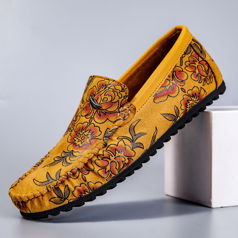 Mocassins em pele floral