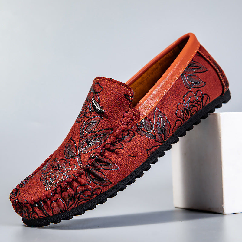 Mocassins em pele floral