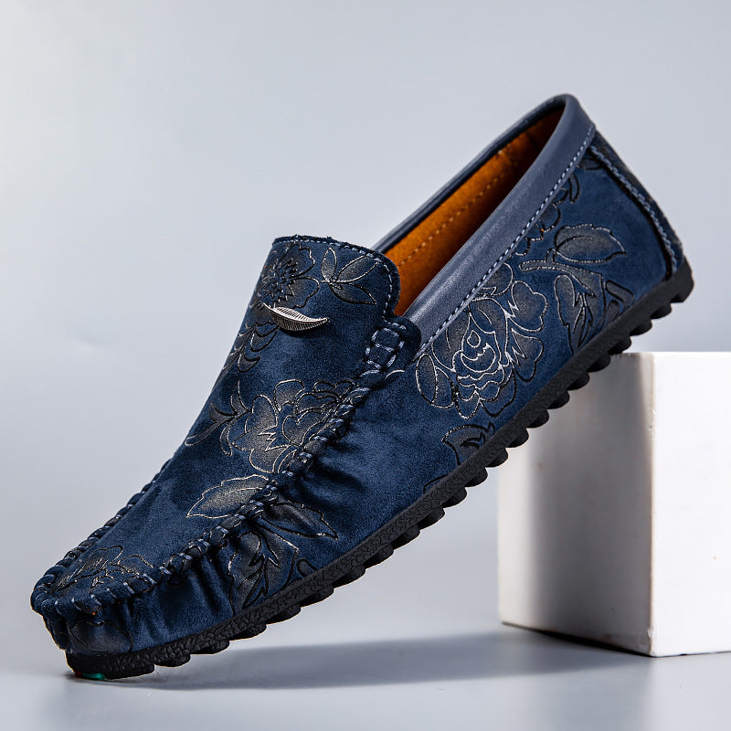 Mocassins em pele floral