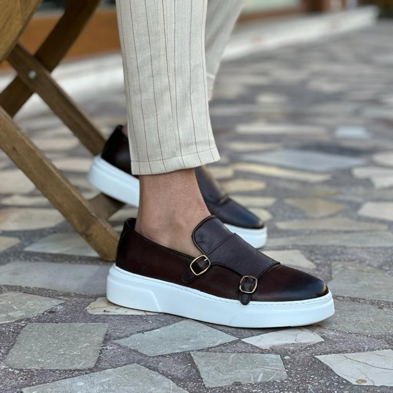 Mocassins de couro deslizantes