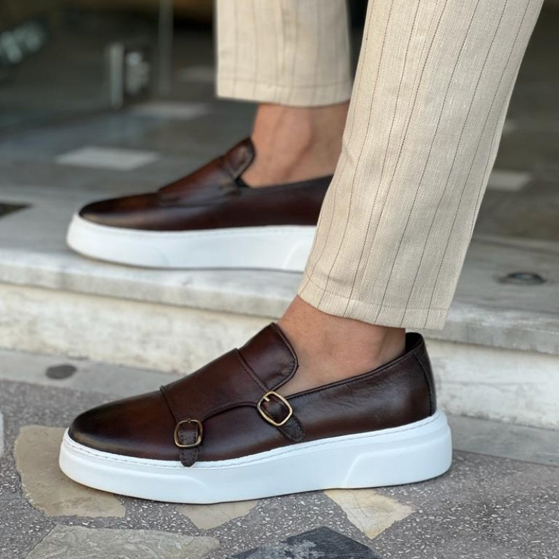 Mocassins de couro deslizantes