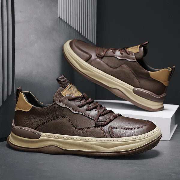 Sapatos de couro de sola alta