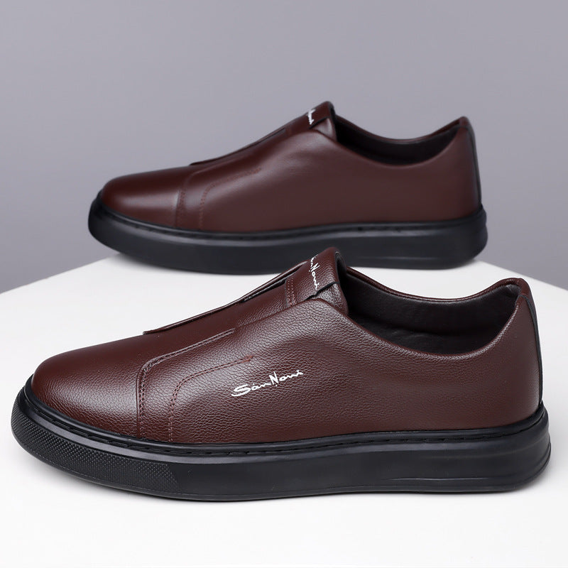 Sapatos Slip-On em pele