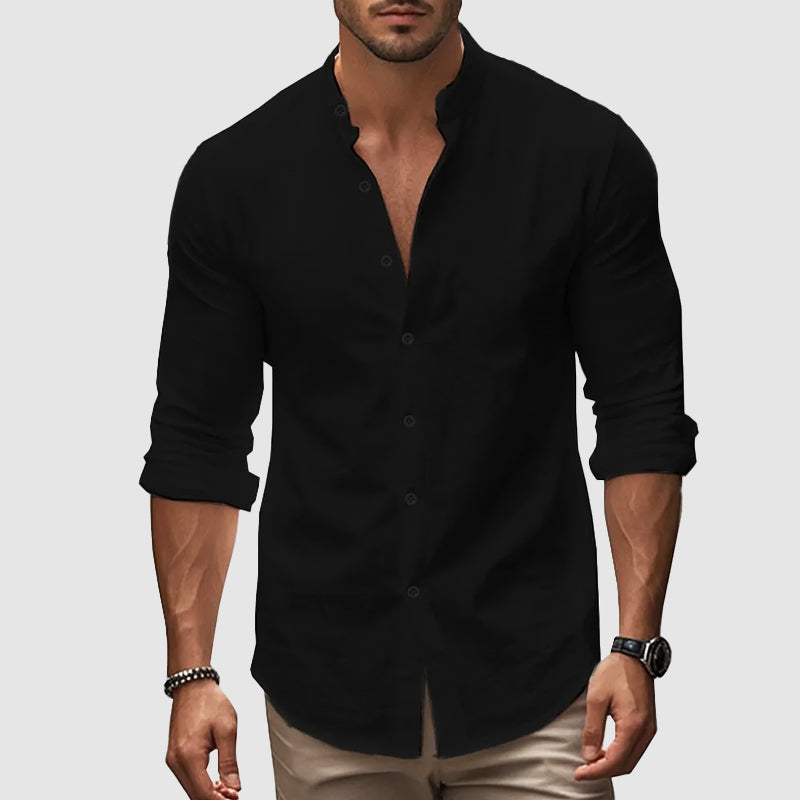 Camisa de linho respirável
