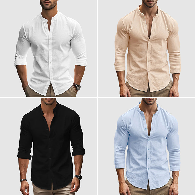 Camisa de linho respirável