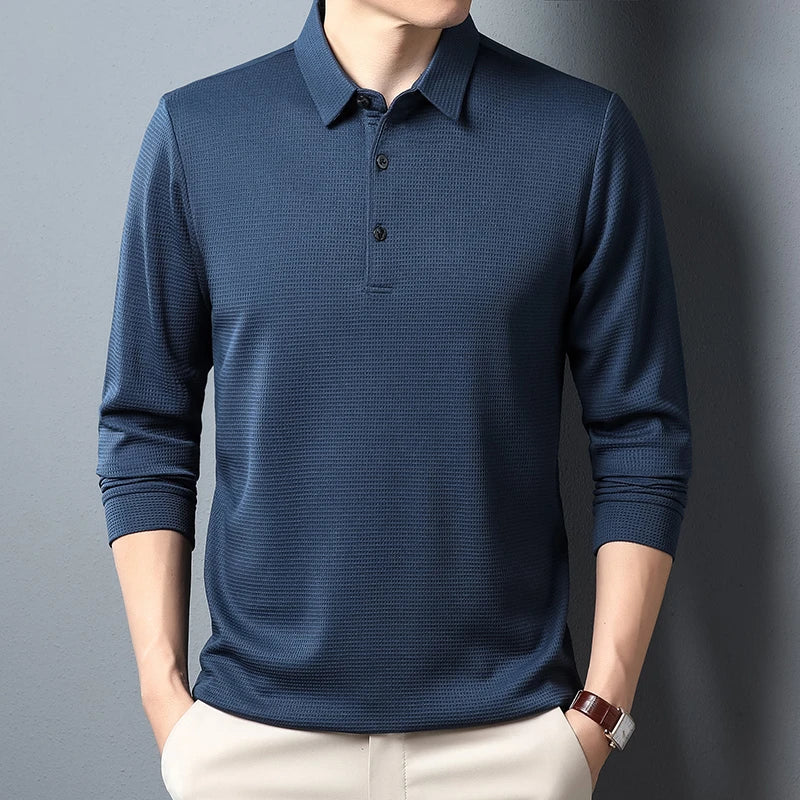 Camisa pólo elegante de manga comprida