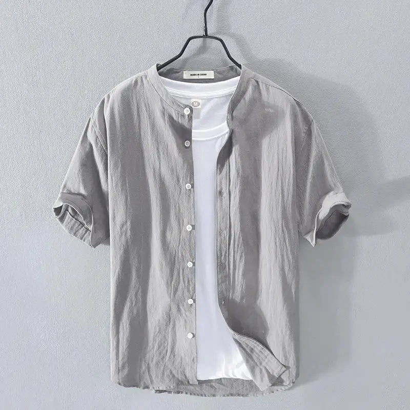 Camisa de verão em algodão e linho