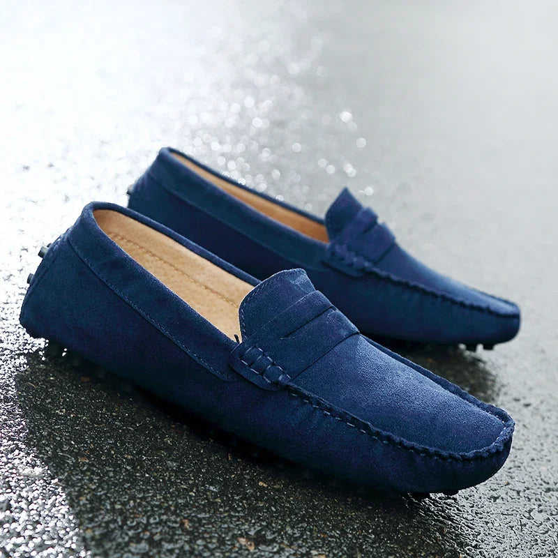 Mocassins casuais de camurça