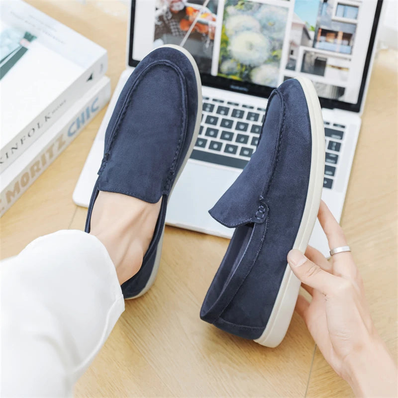 Mocassins casuais de camurça