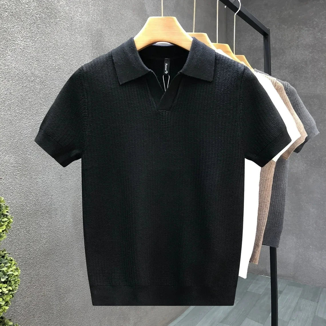 Camisa pólo de malha respirável