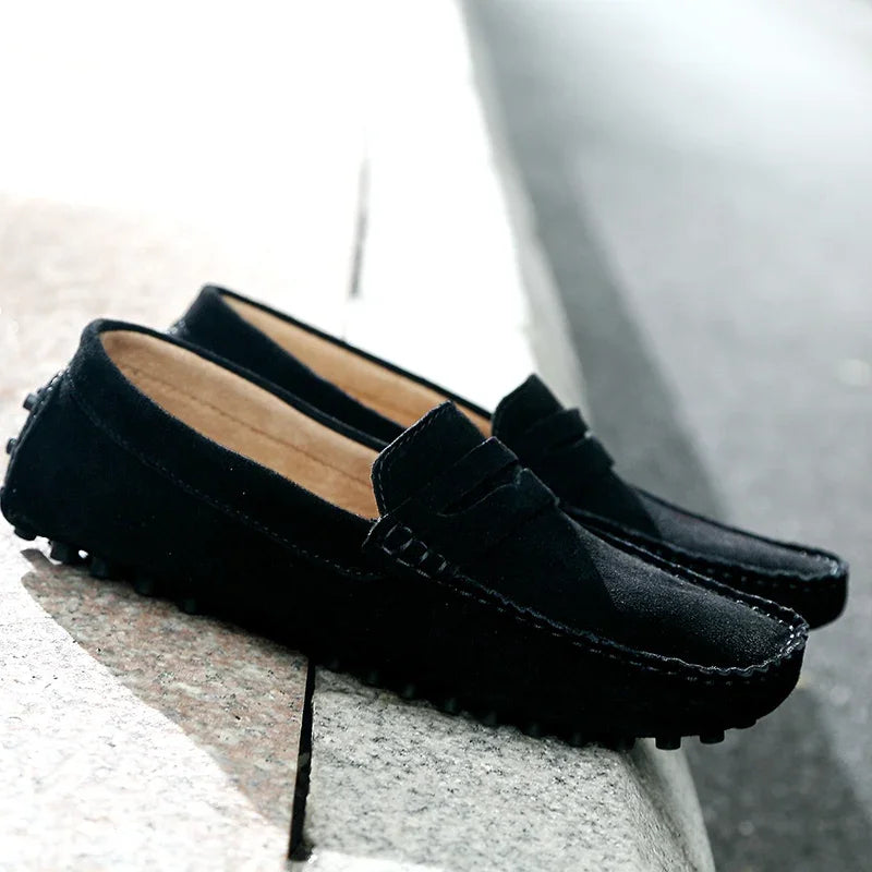 Mocassins casuais de camurça