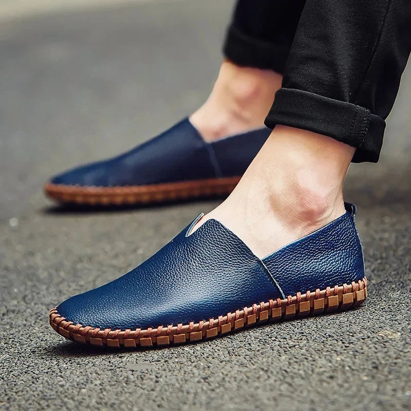 Mocassins em pele respirável