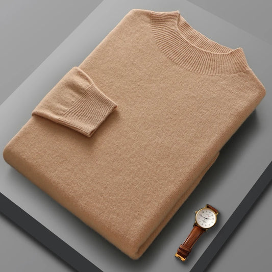 Camisola de caxemira com gola média