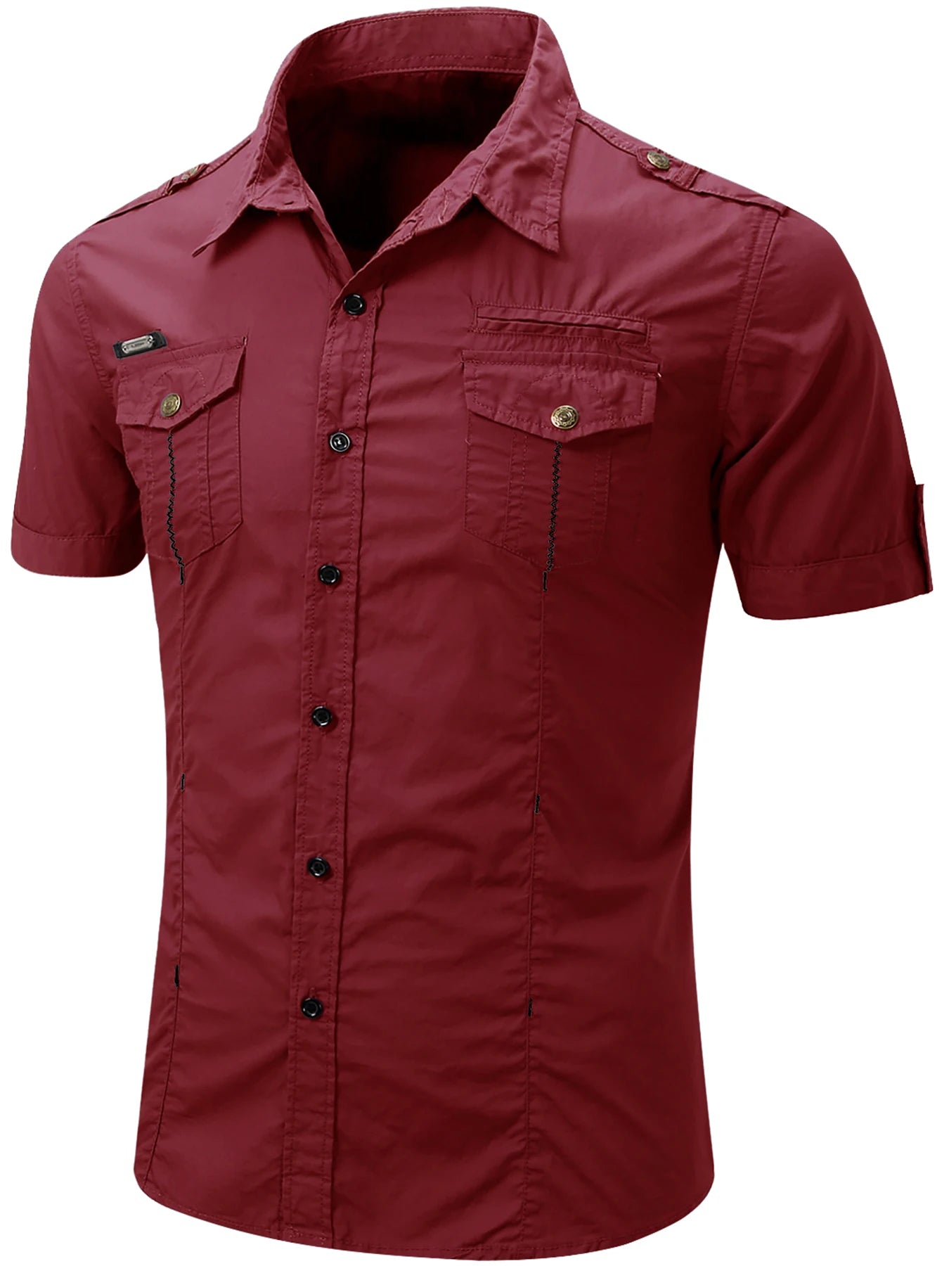Camisa de manga curta em algodão Cargo