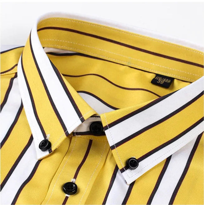 Camisa casual às riscas para homem