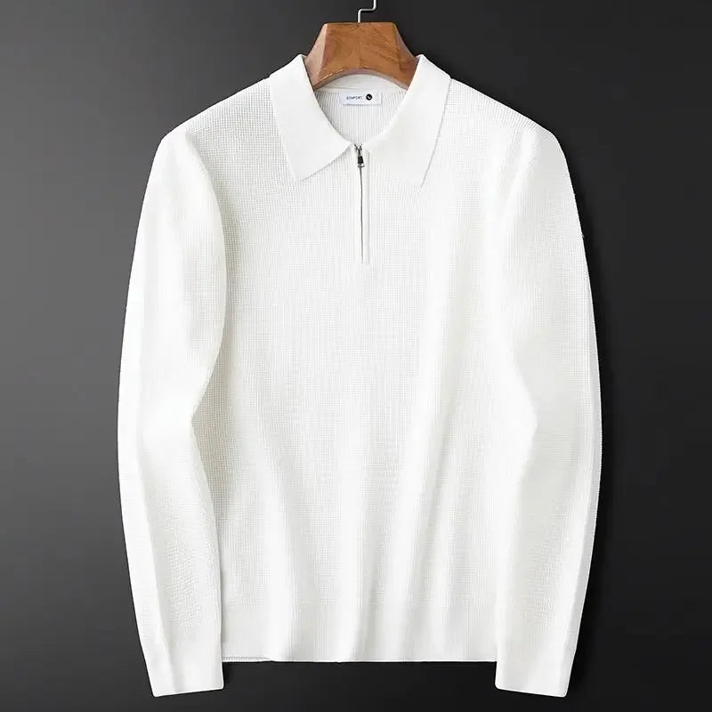 Camisola com fecho de correr elegante para homem