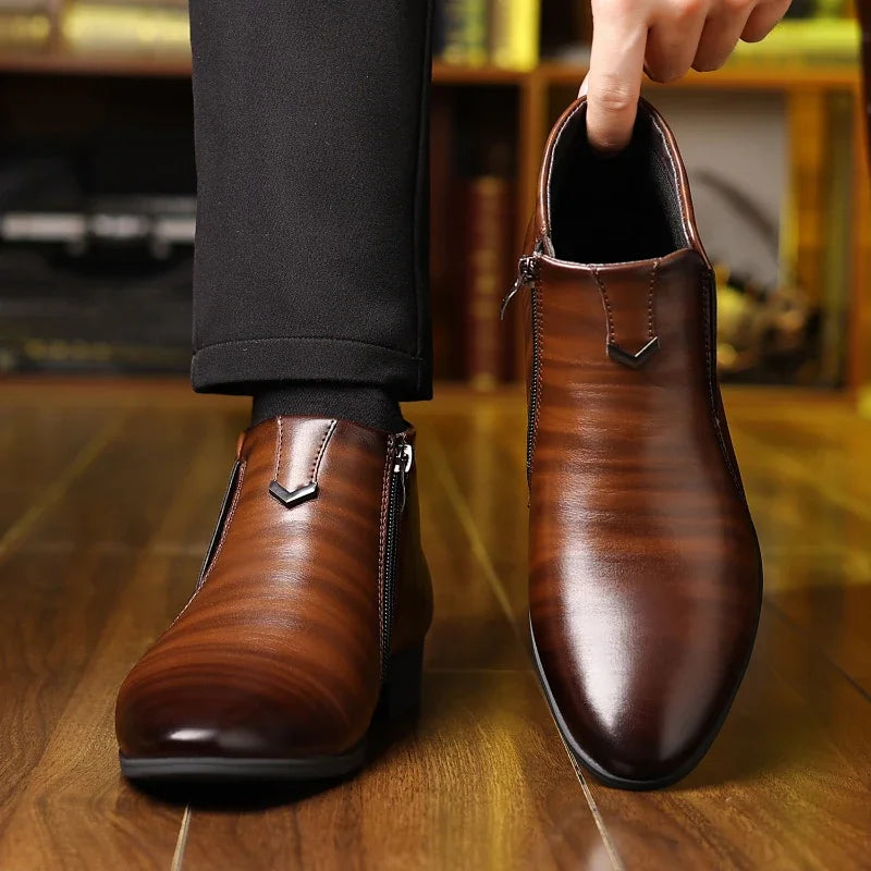 Botas de couro Beckett com fecho de correr
