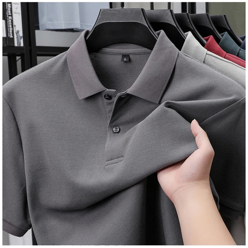 Camisa pólo casual de algodão
