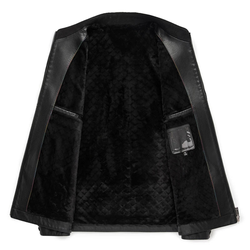 Casaco de couro elegante para homem