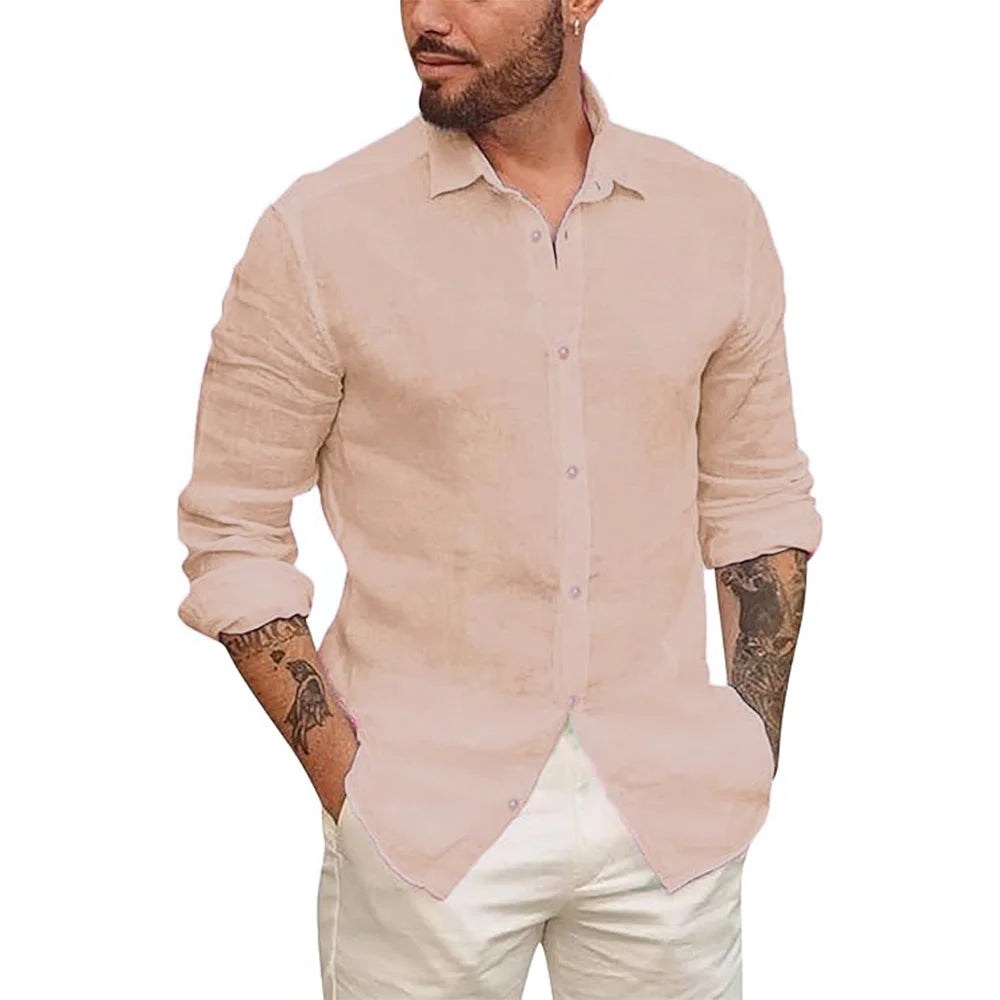 Camisa havaiana em linho de algodão