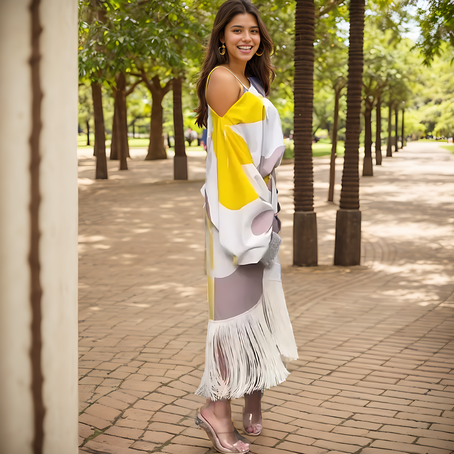 Vestido elegante e colorido