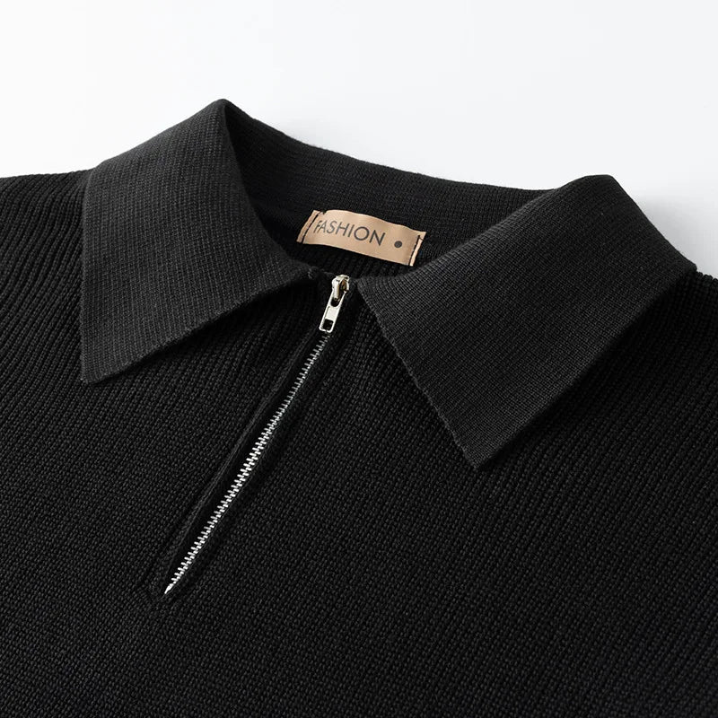 Camisola de malha elegante com fecho