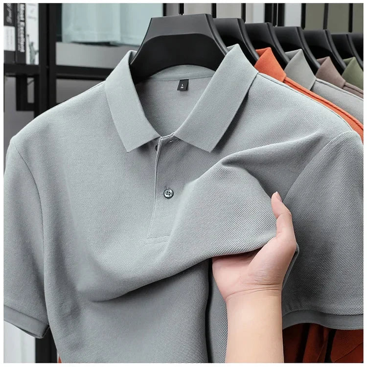 Camisa pólo casual de algodão