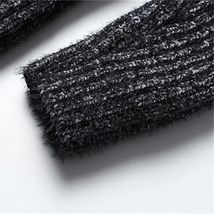 Elegante camisola de gola alta em malha