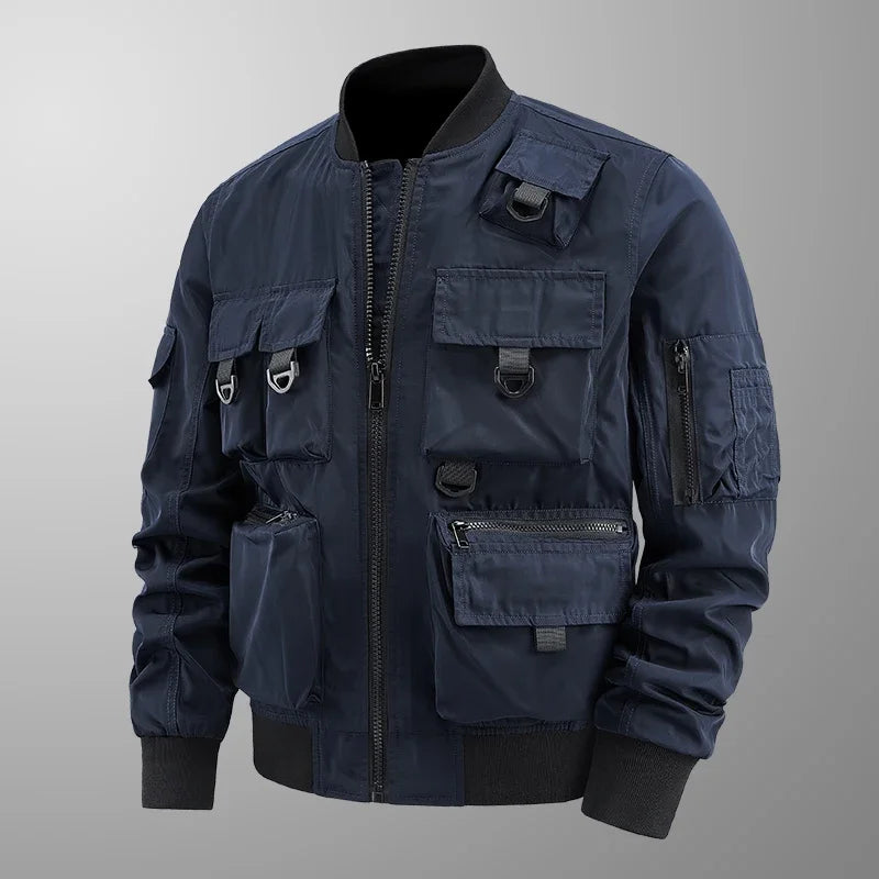 Casaco retro com vários bolsos