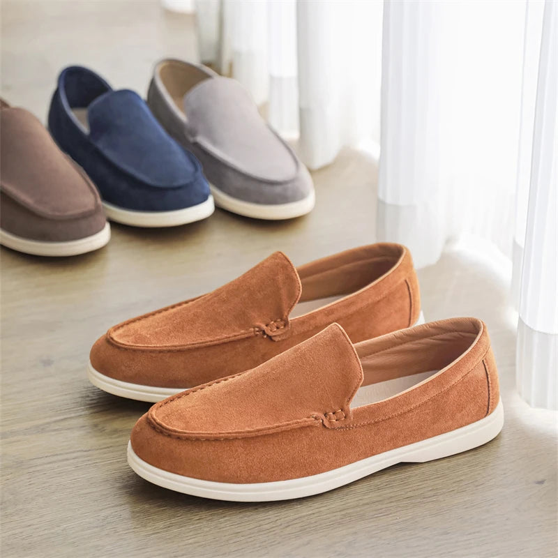Mocassins casuais de camurça