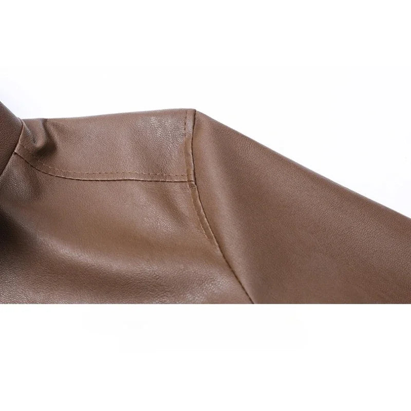 Casaco bomber de couro elegante