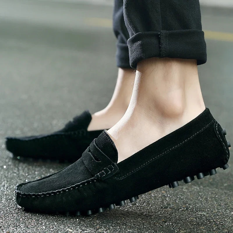 Mocassins casuais de camurça