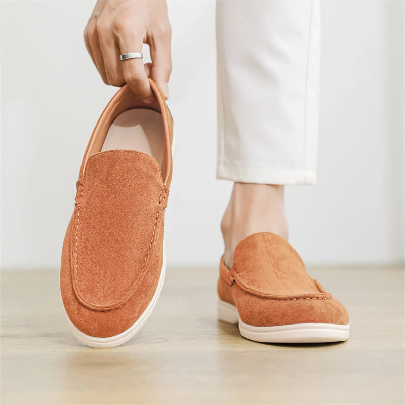 Mocassins casuais de camurça
