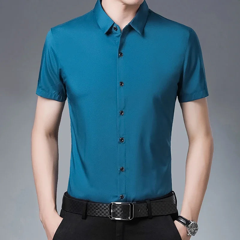 Camisa de manga curta casual para negócios