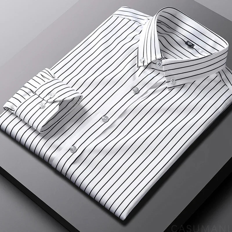 Camisa casual às riscas para homem