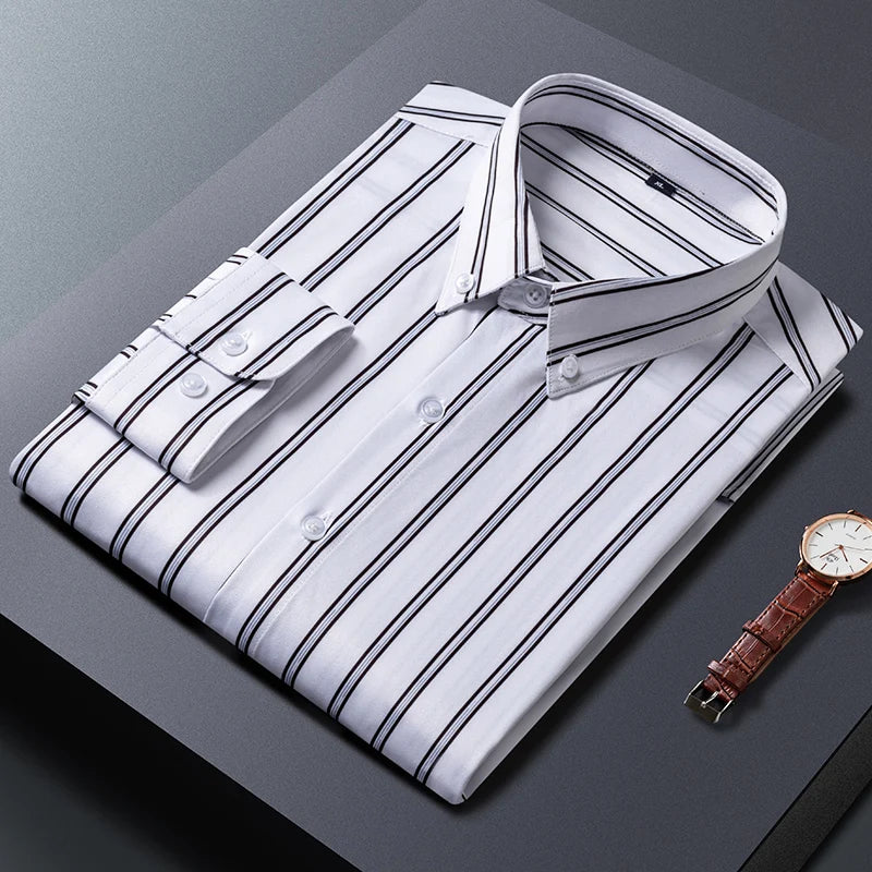 Camisa de homem com riscas elegantes