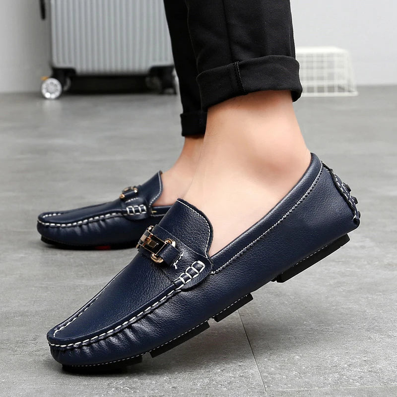 Mocassins em pele genuína