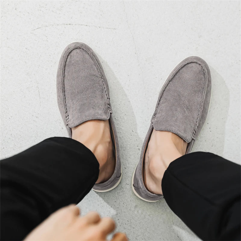 Mocassins casuais de camurça