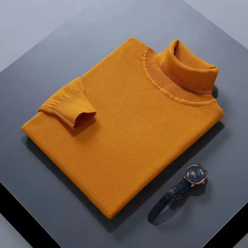 Elegante camisola de gola alta em algodão