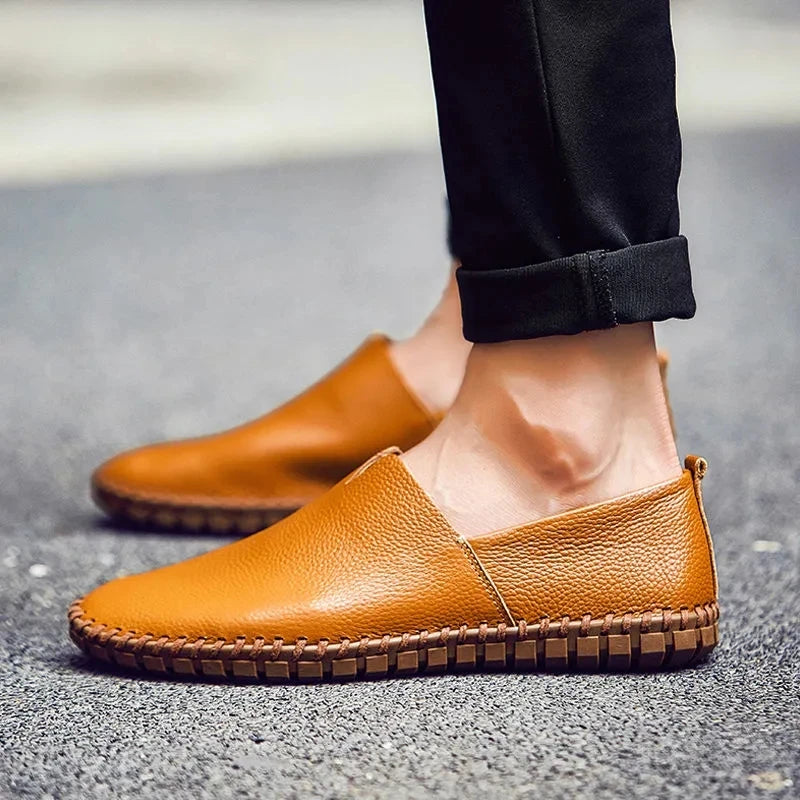 Mocassins em pele respirável