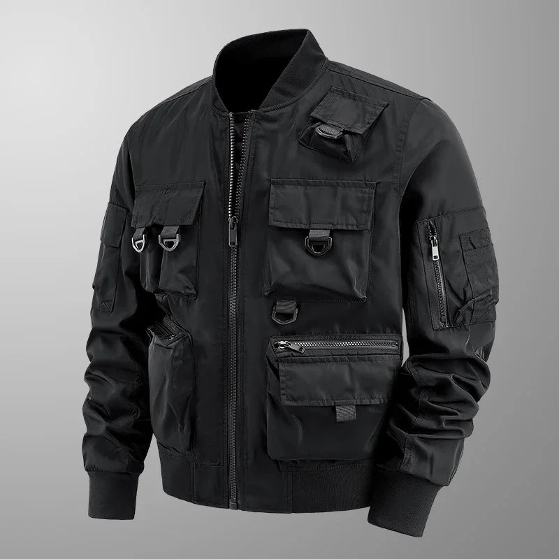 Casaco retro com vários bolsos