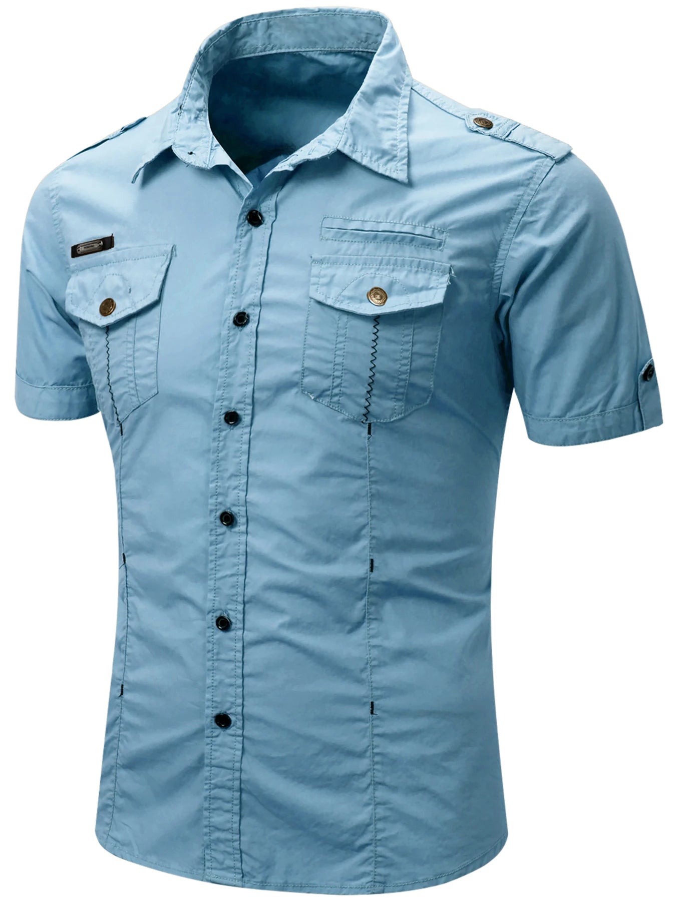 Camisa de manga curta em algodão Cargo