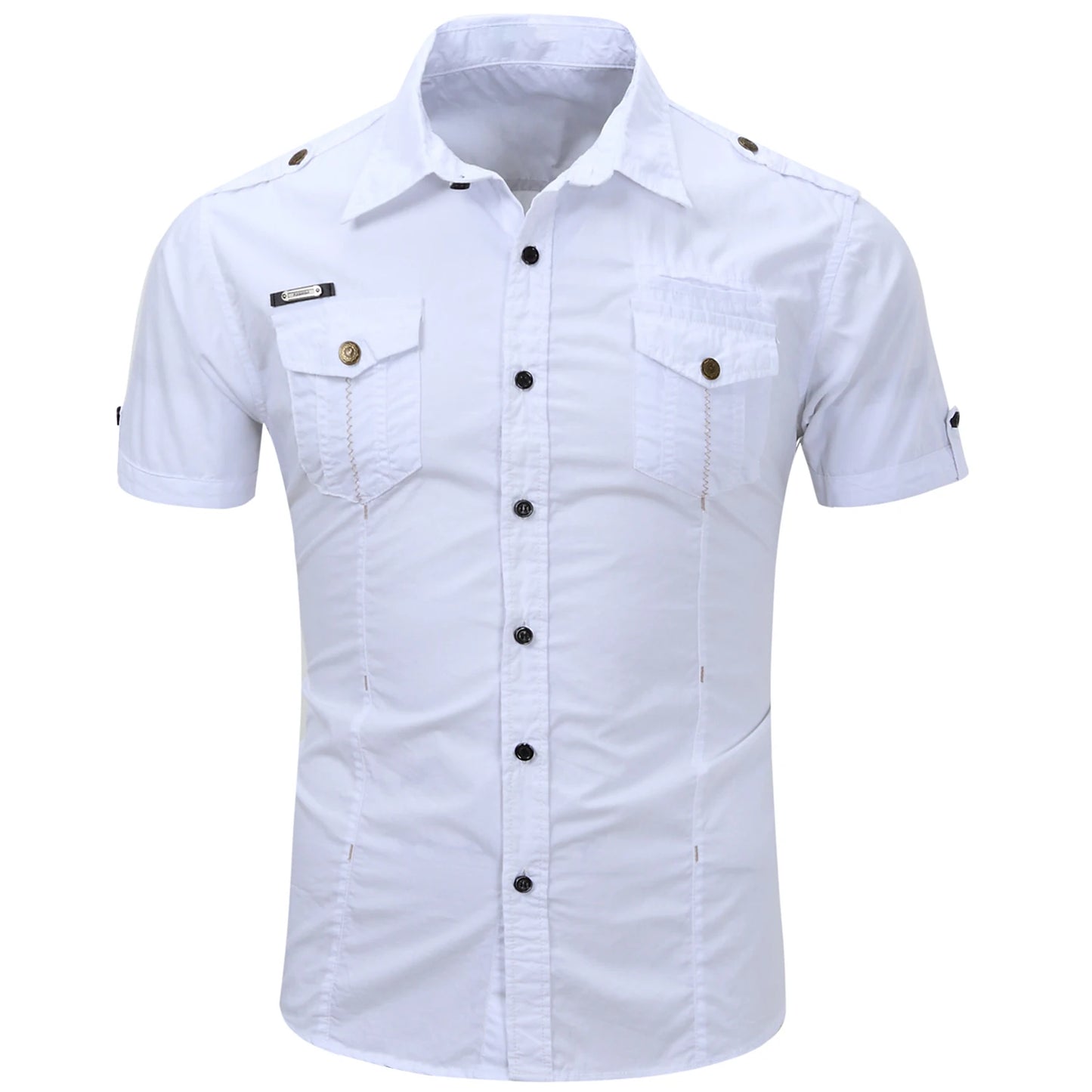 Camisa de manga curta em algodão Cargo