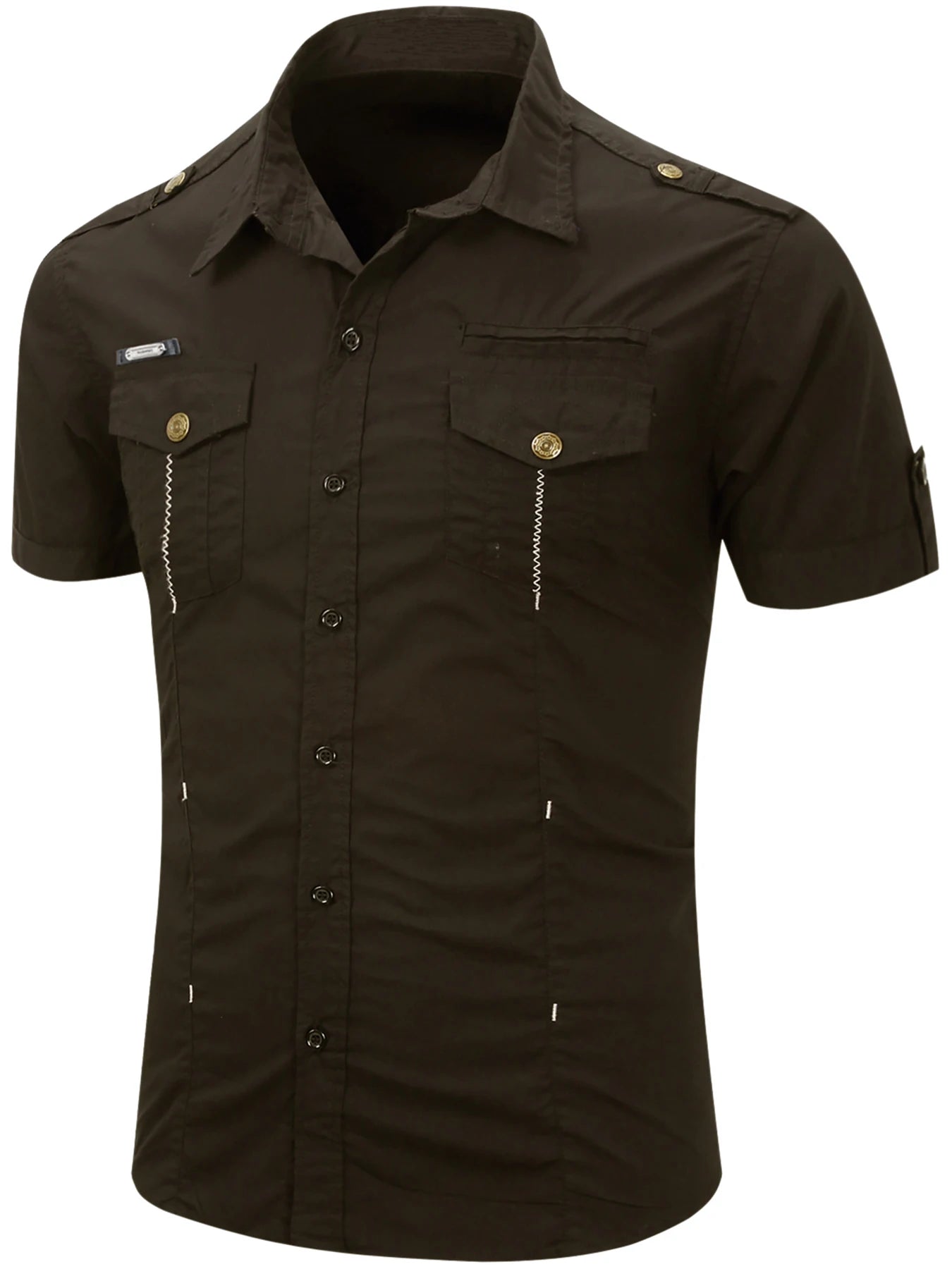 Camisa de manga curta em algodão Cargo