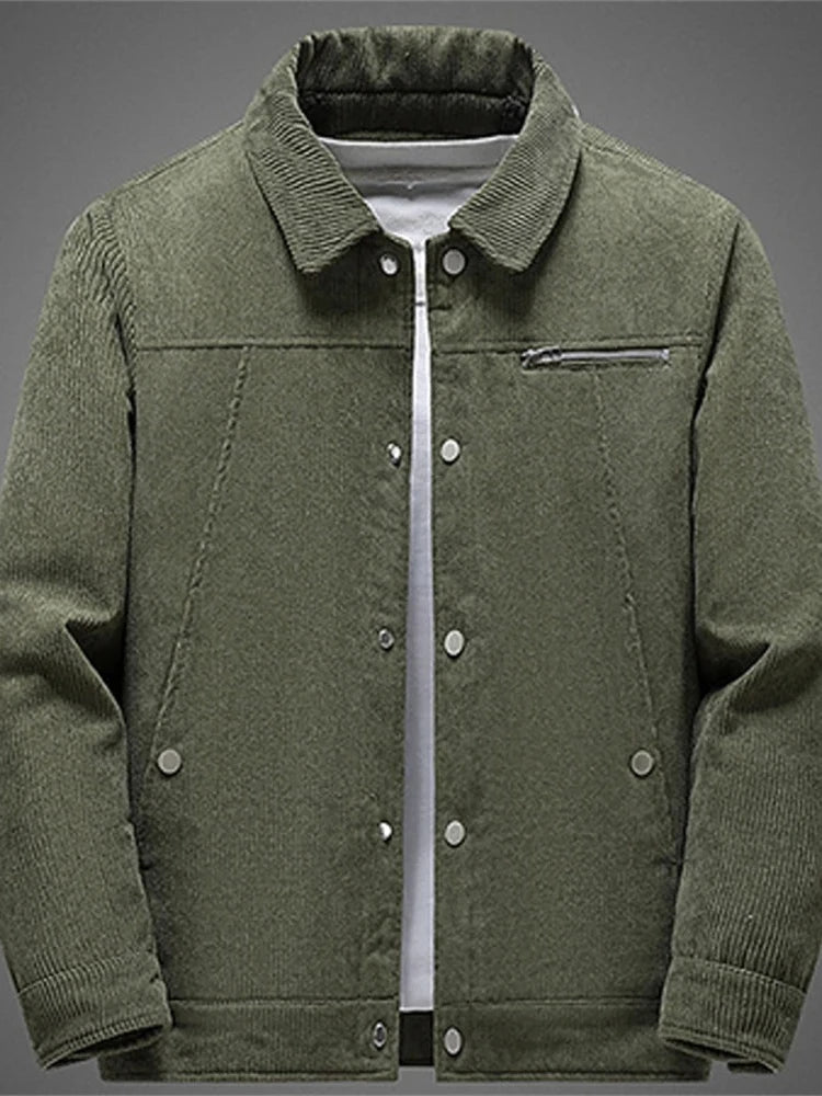 Casaco elegante em veludo cotelê quente